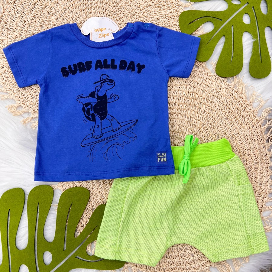 Conjunto Surf All Day - Azul e Verde